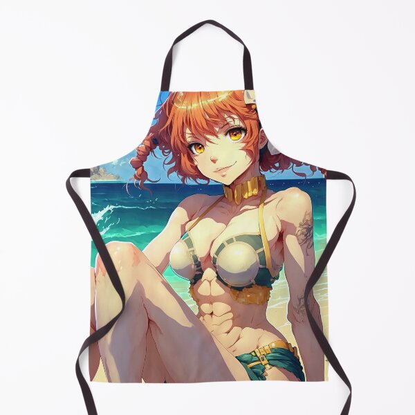 Item preview, Cute redhead anime girl sitting on the beach in bikini top. designed and sold by VibArtVision.