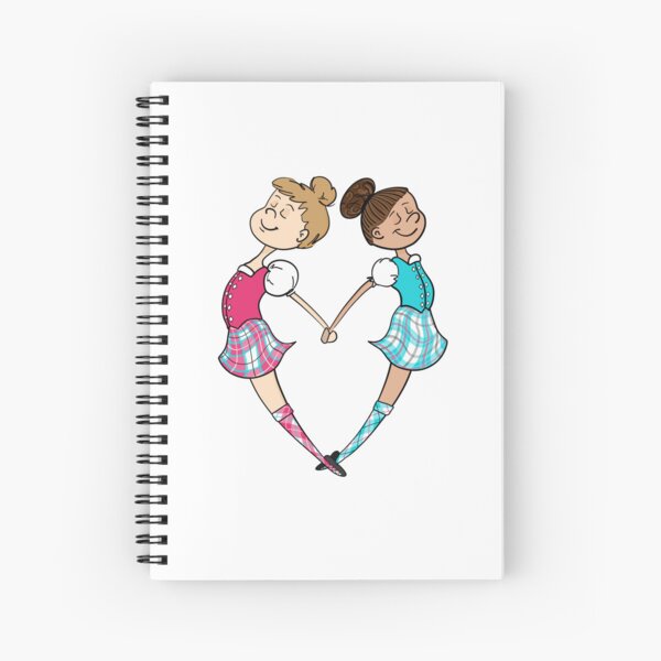 Highland Dance Friends 4ever, Pink & Aqua Spiral Notebook