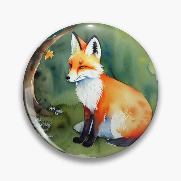 Item preview, Cute Fox Watercolor Painting designed and sold by Ellen Davis.