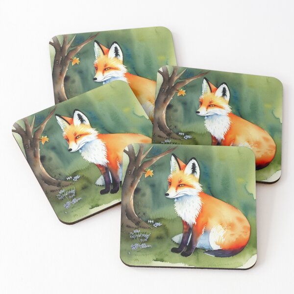 Item preview, Cute Fox Watercolor Painting designed and sold by Ellen Davis.