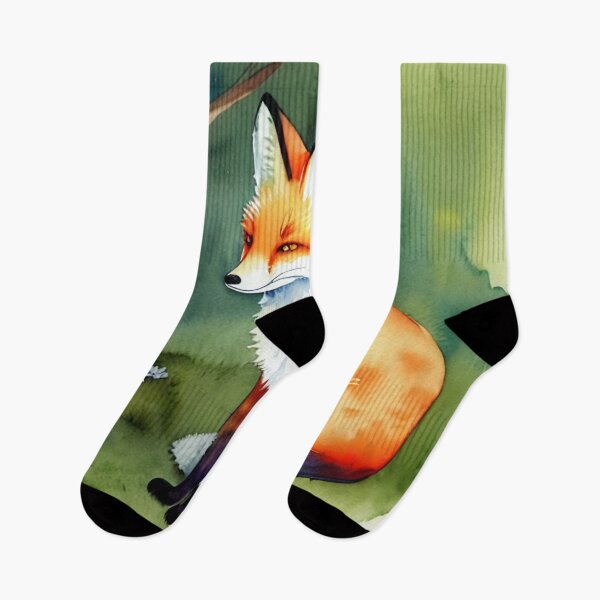 Item preview, Cute Fox Watercolor Painting designed and sold by Ellen Davis.