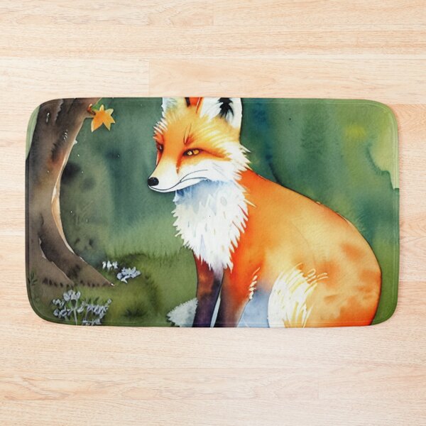 Item preview, Cute Fox Watercolor Painting designed and sold by Ellen Davis.
