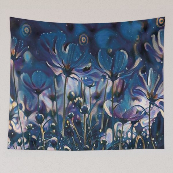Item preview, Flores do campo nos tons de azul marinho e sombras brancas designed and sold by GirlaineSQ.