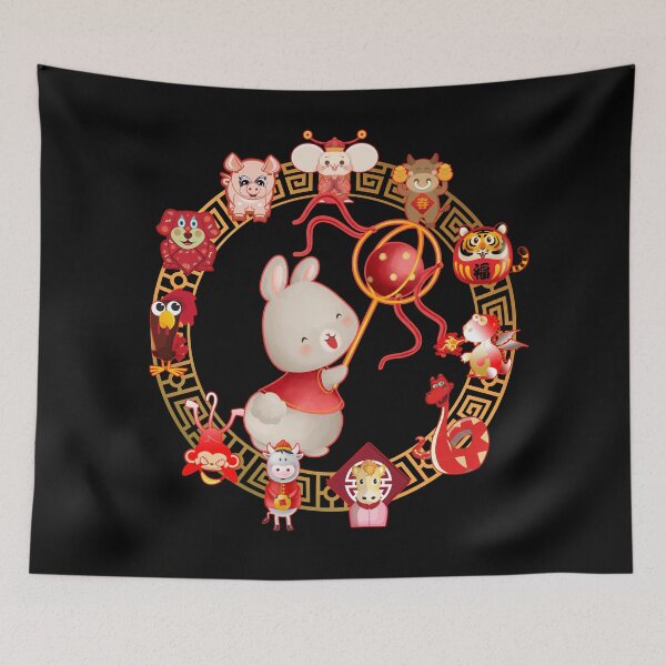 Item preview, Chinese Lunar New Year Rabbit 4 designed and sold by my-green-gecko.