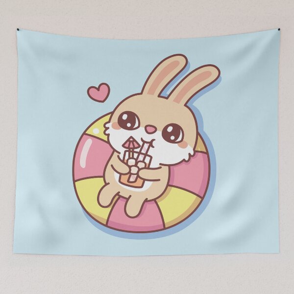 Item preview, Cute Rabbit Chilling On Pool Float Summer Vibes designed and sold by rustydoodle.
