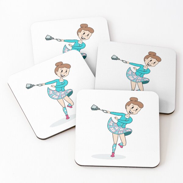 Item preview, Highland Heavy Weights Athlete, Aqua & Pink designed and sold by LizCaityArt.