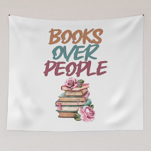 Item preview, Books Over People,funny floral Books Lover,Funny Literature,funny Reading, unique floral designed and sold by adnane4off.