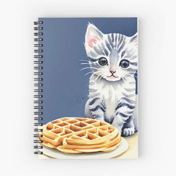 Item preview, Kitten Plotting to Steal a Waffle Watercolor Painting designed and sold by Ellen Davis.