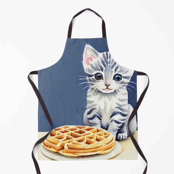 Item preview, Kitten Plotting to Steal a Waffle Watercolor Painting designed and sold by Ellen Davis.