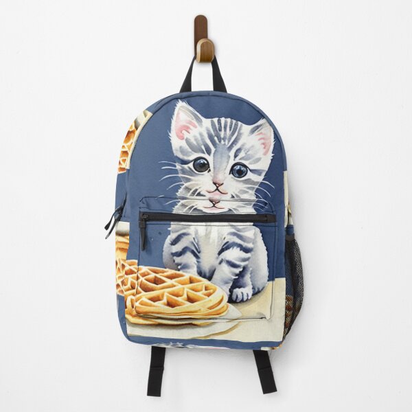 Item preview, Kitten Plotting to Steal a Waffle Watercolor Painting designed and sold by Ellen Davis.