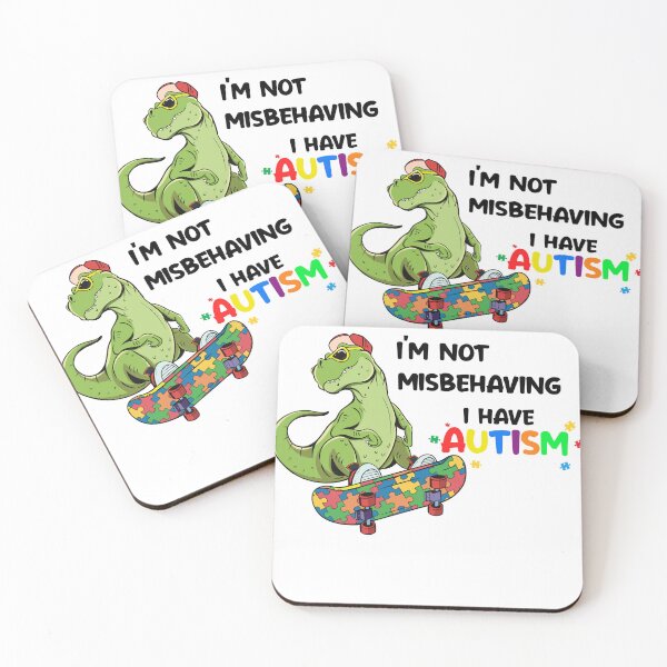 Item preview, I'm not misbehaving I have autism, cool dinosaur skating designed and sold by Dolphi-s.