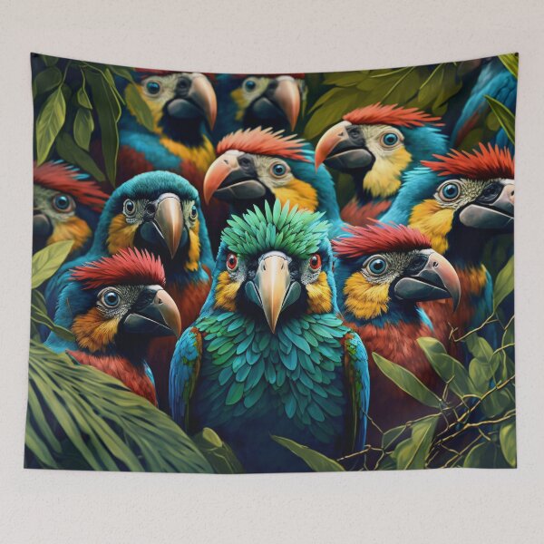 Item preview, Colorful Tropical Birds with Attitude designed and sold by FunWearVM.