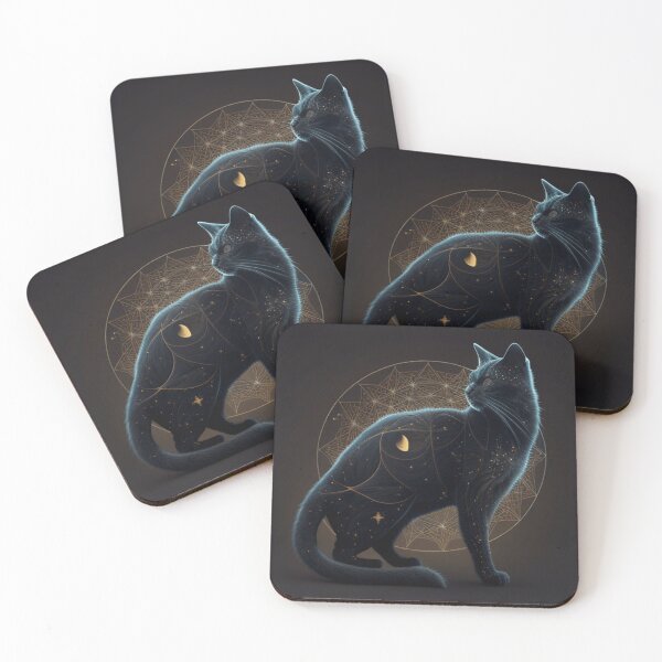 Item preview, Ornate, decorated cats in black and gold designed and sold by simoniff.