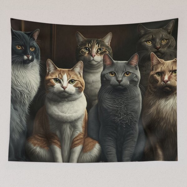 Item preview, Adorable Cat Group Portrait designed and sold by FunWearVM.