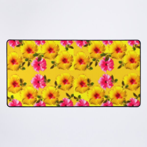 Artikelvorschau, GELB-ROSA HIBISKUSBLUME TROPICAL GARDEN PATTERN ART entworfen und verkauft von sharlesart.