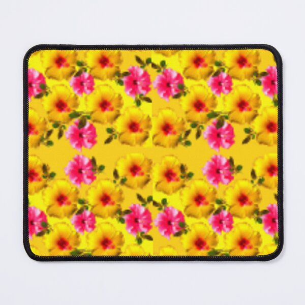 Artikelvorschau, GELB-ROSA HIBISKUSBLUME TROPICAL GARDEN PATTERN ART entworfen und verkauft von sharlesart.