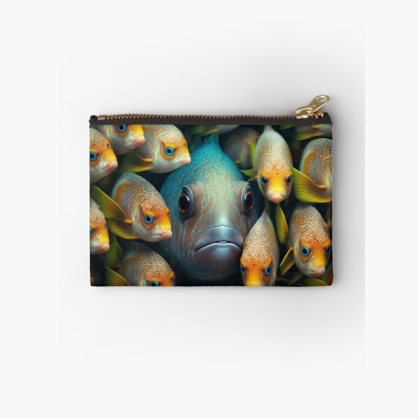 Item preview, School of Colorful Tropical Fish in Yellow and Blue designed and sold by FunWearVM.