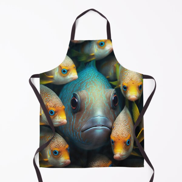 Item preview, School of Colorful Tropical Fish in Yellow and Blue designed and sold by FunWearVM.