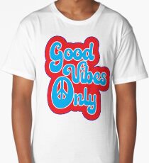 Good Vibes Only - 60s Posters Typography Hippie Music Text Design Long T-Shirt