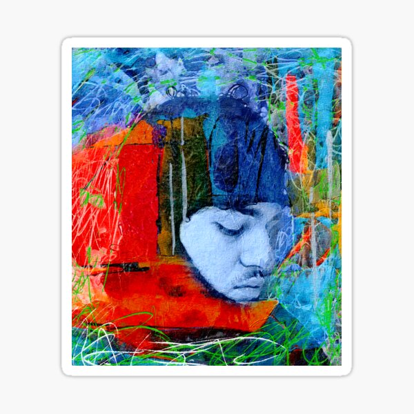 "Yeat Balaclava Mural Abstract Painting Graphic Design Fan Art" Sticker ...