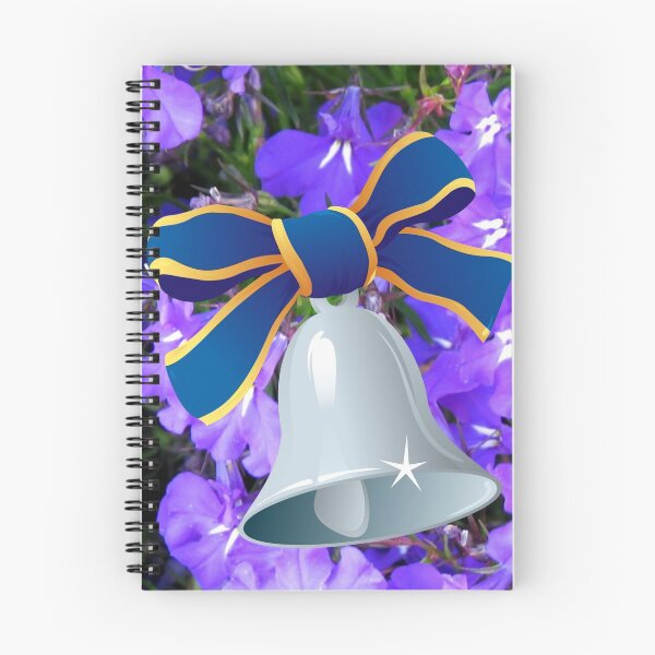 Item preview, Silver Bell with Royal Blue Ribbon (with and without greeting) designed and sold by BlueMoonRose.