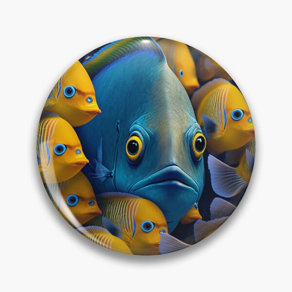 Item preview, School of Colorful Tropical Fish in Yellow and Blue designed and sold by FunWearVM.