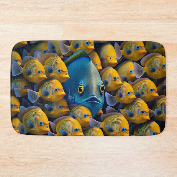 Item preview, School of Colorful Tropical Fish in Yellow and Blue designed and sold by FunWearVM.