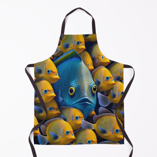 Item preview, School of Colorful Tropical Fish in Yellow and Blue designed and sold by FunWearVM.