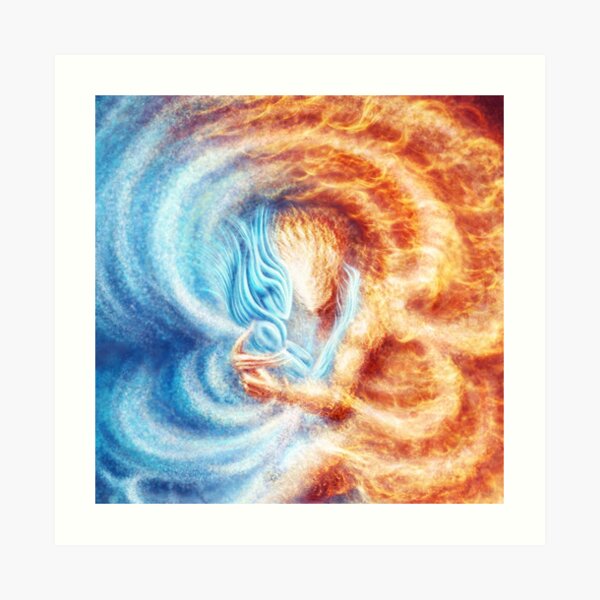 Fire and Ice (closeup, square) Art Print