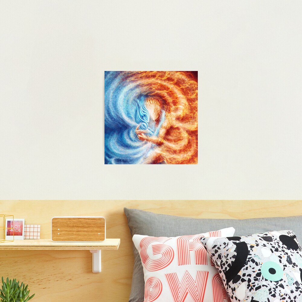 Fire and Ice (closeup, square) Photographic Print
