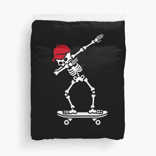 Dab dabbing skeleton skateboard skater Duvet Cover