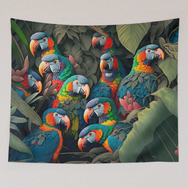 Item preview, Beautiful Colorful Tropical Birds  designed and sold by FunWearVM.