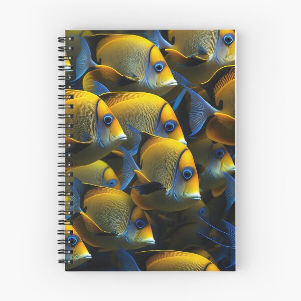 Item preview, School of Colorful Tropical Fish in Yellow and Blue  designed and sold by FunWearVM.