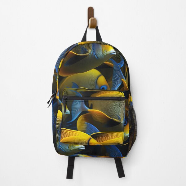 Item preview, School of Colorful Tropical Fish in Yellow and Blue designed and sold by FunWearVM.