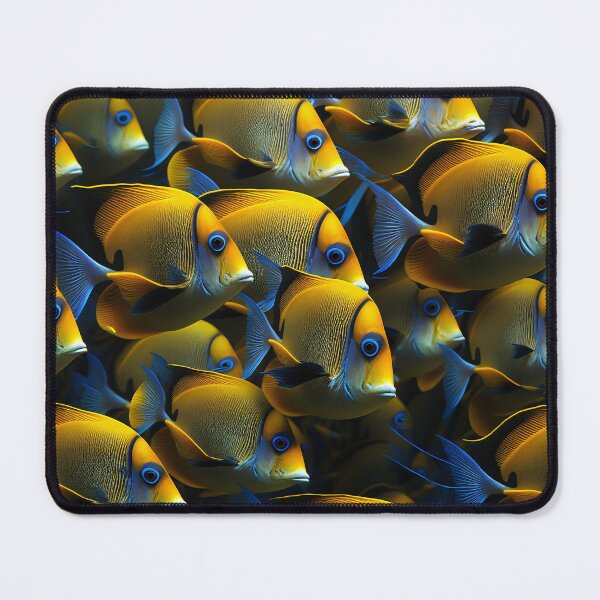 Item preview, School of Colorful Tropical Fish in Yellow and Blue  designed and sold by FunWearVM.