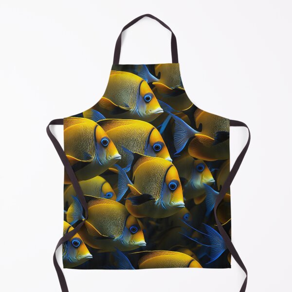 Item preview, School of Colorful Tropical Fish in Yellow and Blue designed and sold by FunWearVM.