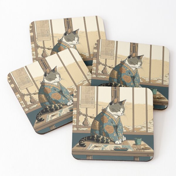 Item preview, Ukiyo-E kimono Japanese Cat In Kimono designed and sold by JCatDesign.