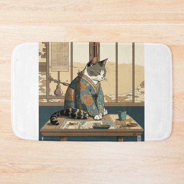 Item preview, Ukiyo-E kimono Japanese Cat In Kimono designed and sold by JCatDesign.
