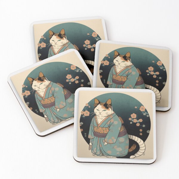 Item preview, Ukiyo-E kimono Japanese Cat In Kimono designed and sold by JCatDesign.