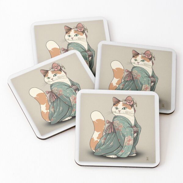 Item preview, Ukiyo-E kimono Japanese Cat In Kimono designed and sold by JCatDesign.