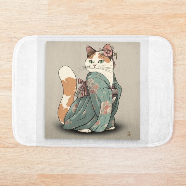 Artikelvorschau, Ukiyo-E Kimono Japanische Katze im Kimono entworfen und verkauft von JCatDesign.
