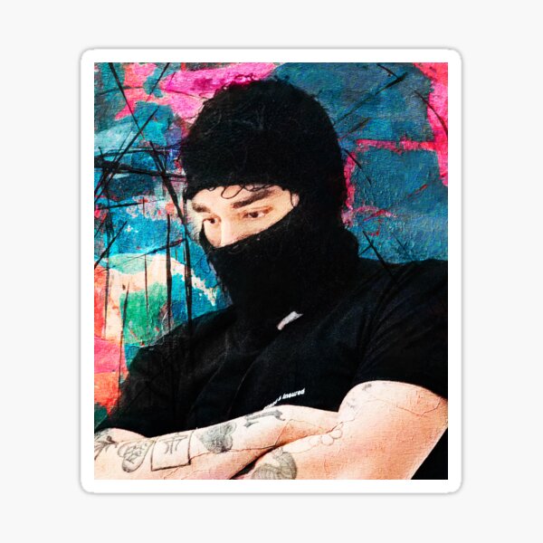 "Yeat Balaclava Abstract Painting Graphic Design Fan Art" Sticker for ...