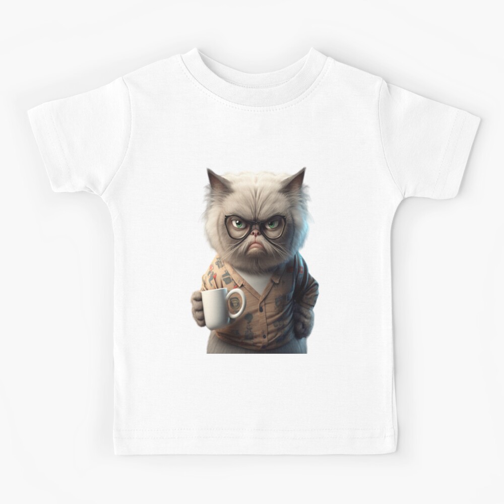 Angry Cat Face Growling - Funny Retro Kitty Gifts' Men's T-Shirt