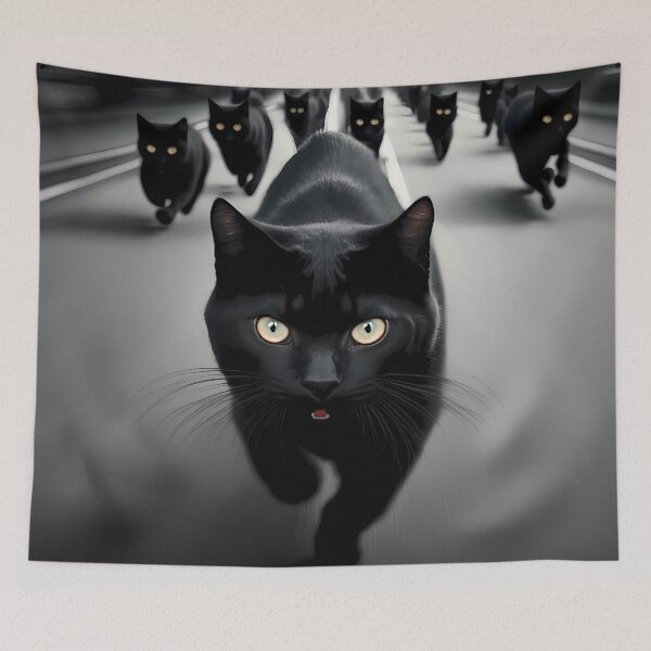 Item preview, Mob of Black Cats Running Towards You  designed and sold by FunWearVM.