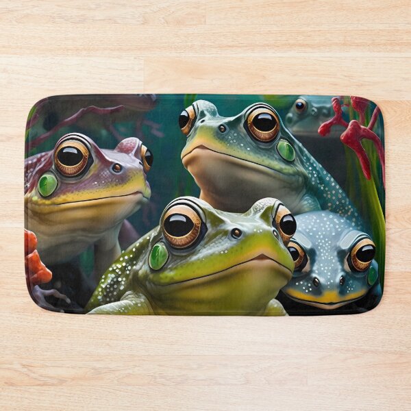 Item preview, Frog Portrait Cute Amphibians In The Forest Group Photo designed and sold by FunWearVM.
