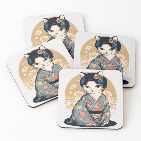 Item preview, Ukiyo-E kimono Japanese Cat In Kimono designed and sold by JCatDesign.