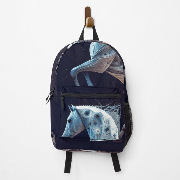 Item preview, White horses with ornate geometrical patterns designed and sold by simoniff.