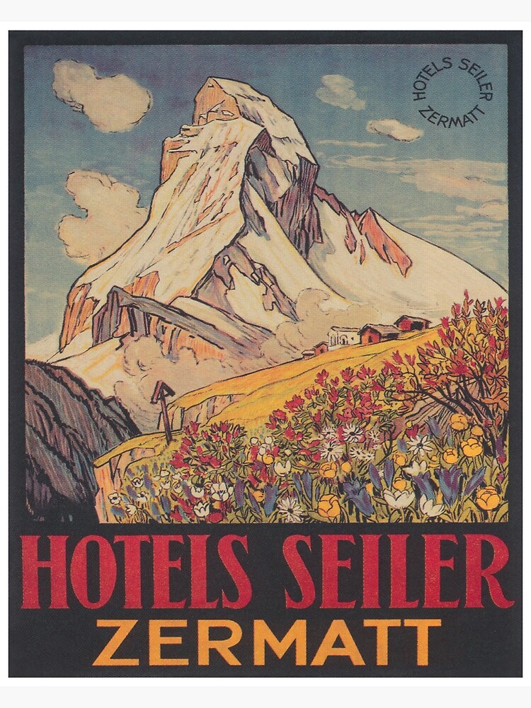 Zermatt. Switzerland Vintage Travel Poster Premium Matte Vertical ...