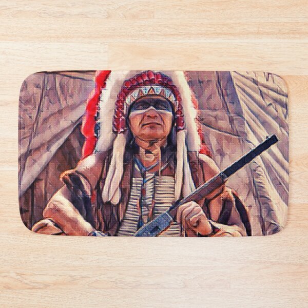 Item preview, american sitting chief indian in watercolor designed and sold by LGMmugsdesign.