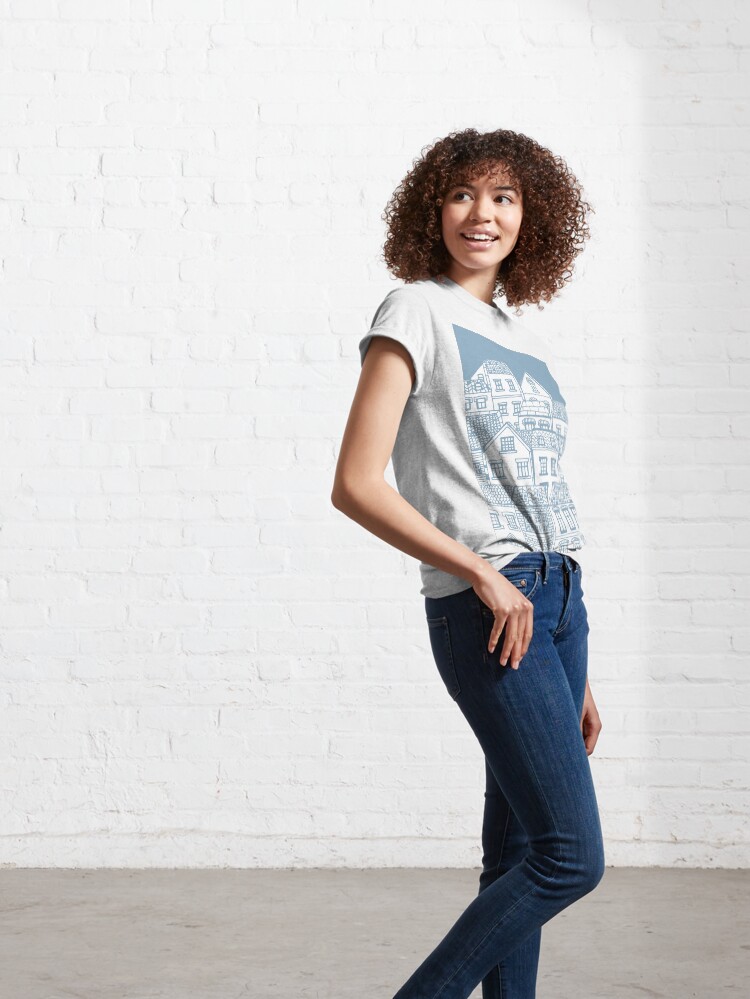 Alternate view of Old city - hand drawing Classic T-Shirt